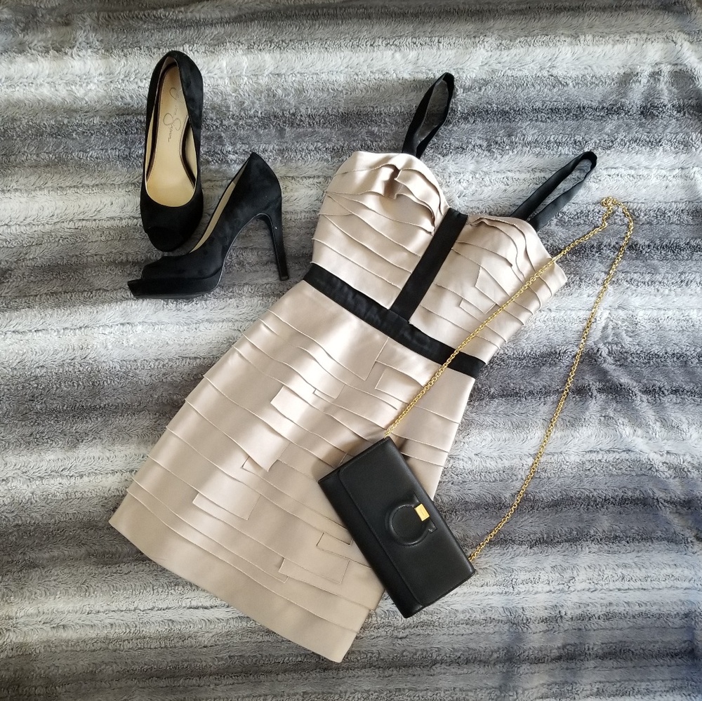 Bebe Champagne Cocktail Dress